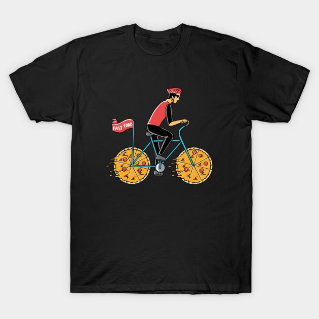 Pizza Bicycle T-Shirt by coffeeman